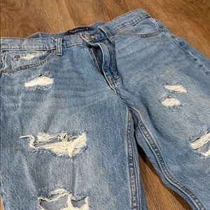 Topman Distressed Light Blue Skinny Jeans